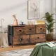 Image 2 for Комод-тумба під ТВ Costway Vintage тканинний на металевому каркасі лофт, коричневий