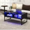 Журнальный стол Costway Moderne с подсветкой черный