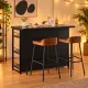 Image 3 for Кухонный остров Costway Industrial Wine Bar в стиле лофт с 4 открытыми полочками