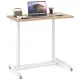 Image 4 for Компьютерный стол Costway MoveDesk с регулировкой высоты на колесиках белый, дуб