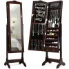 Дзеркало шафа підлогова Costway Antique для біжутерії коричневий