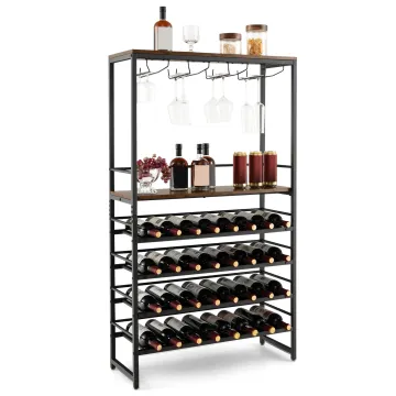 Винний стелаж Costway Wine Rack 140 у стилі лофт на 4 яруси