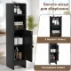Image 4 for Пенал-шкаф для ванны Costway SlimBath Cabinet напольный с полками и дверцей черный