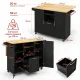 Image 10 for Кухонний острів Costway Rolling Island Wine на колесах з розкладною стільницею чорний