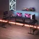 Image 9 for Угловой компьютерный стол-трансформер Costway CornerDesk L-образный с розеткой и USB черный