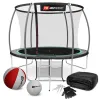 Батут Hop-Sport Premium 10ft (305см) черно-зеленый с внутренней сеткой