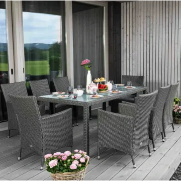 Садовая мебель Di Volio VERONA 8+1 серый/серый