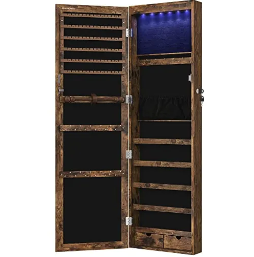 Зеркало-шкаф Leobert Kors с подсветкой в стиле Loft коричневый