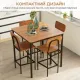 Image 10 for Обеденный барный комплект Costway Karen стол и 4 стула лофт коричневый