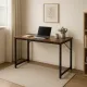 Письмовий стіл Costway Homart із сталевим каркасом коричневий