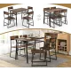 Image 5 for Комплект мебели Costway Merax обеденный стол со стульями в стиле Loft коричневый