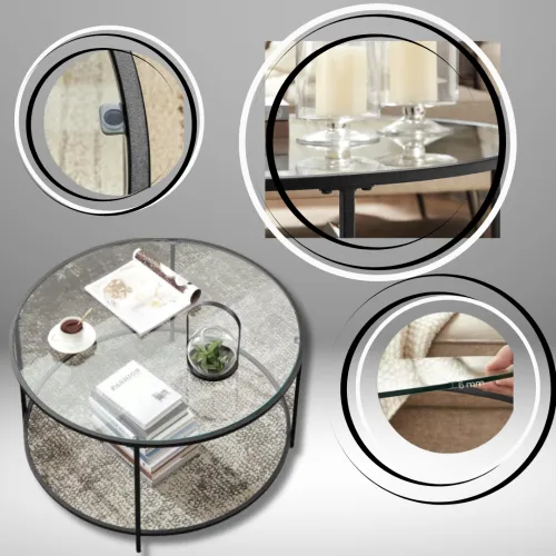 Кругла скляна стільниця