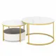Image 3 for Комплект журнальних столиків Costway Circle Cocktail 2 шт круглі білий мармур