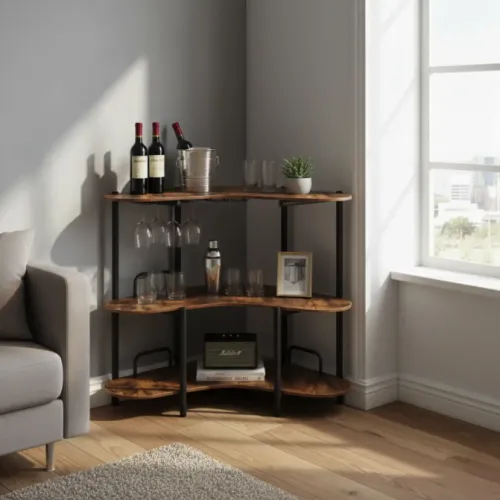 Барный стол фуршетный Costway Wise с угловым полками