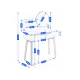 Image 7 for Туалетный столик Jumi Scandi LED подсветка, с ящиками, кожаные ручки, светлый бук