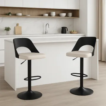 Комплект барных стульев Costway Navare экокожа черно-белый