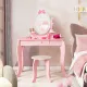 Image 2 for Дитячий туалетний столик Costway Princess з 1 шухлядою та стільцем рожевий
