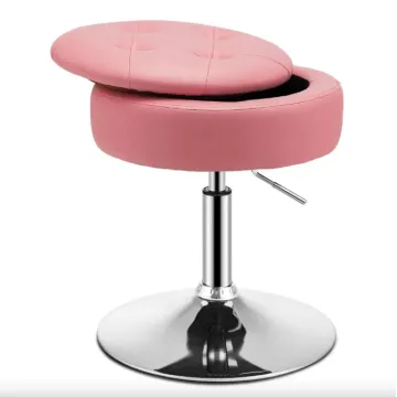 Крісло табурет обертове Costway Meri з місцем для зберігання рожевий
