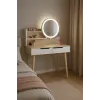 Туалетный столик Jumi Scandi LED подсветка, с ящиками, светлый бук