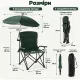Image 4 for Кресло кемпинговое Costway ShadeCamp складное с зонтом зеленое