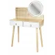 Image 5 for Туалетный столик Jumi Scandi LED подсветка, с ящиками, кожаные ручки, светлый бук