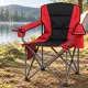 Image 3 for Крісло кемпінгове Costway Cooler розкладне XXL з термосумкою та підсклянником червоний