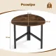 Image 11 for Журнальный столик Costway Tripod Coffee Table треугольный лофт коричневый