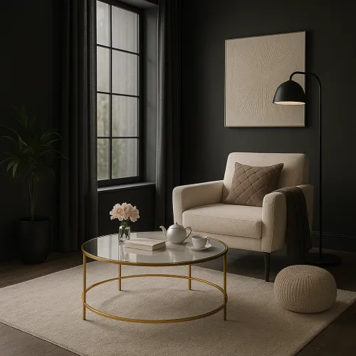 Журнальный столик Leobert Oskar круглый золото