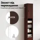 Image 7 for Шкаф-пенал в ванную Costway Slim Tower узкий с ящиком темно коричневый