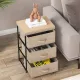 Image 3 for Комод-органайзер тканевый Costway Compact Tower на металлическом каркасе на 3 ящика лофт бежевый