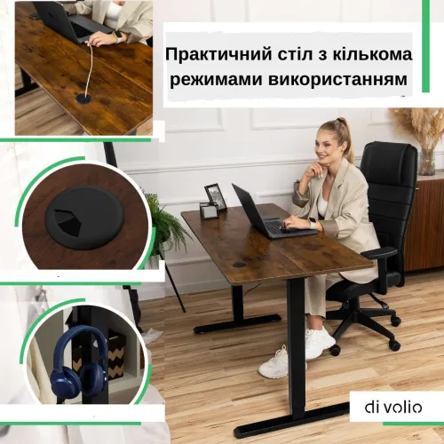 Просторная столешница с кабельным проходом