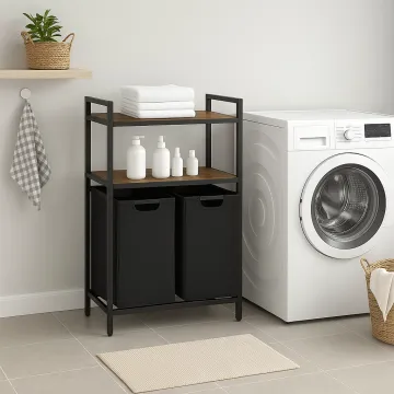 Корзина для белья Leobert Costway 92 л с 2 полками в стиле Loft