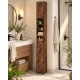 Image 3 for Шкаф-пенал в ванную Costway Slim Tower узкий с полками коричневый
