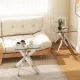 Image 8 for Журнальный столик Costway X-Base Silver стеклянный квадратный серебристый