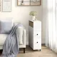 Image 4 for Вузька шафа-пенал (карго) Costway Rolling Slim на колесах 19см білий