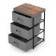 Image 4 for Комод-органайзер тканевый Costway Compact Tower на металлическом каркасе на 3 ящика лофт серый