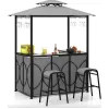 Комплект Costway Naro с грилем и 2 барными стульями серый