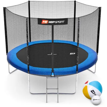 Батут Hop-Sport 10ft (305см) синій з зовнішньою сіткою