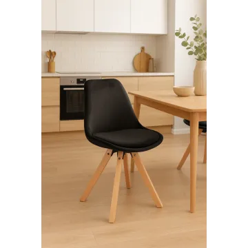 Стул Saida Jumi в скандинавском стиле с деревянными ножками черный