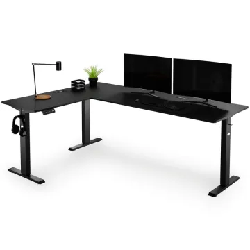 Компьютерный угловой стол Di Volio Trani с регулируемой высотой левый, черный