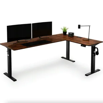 Компьютерный угловой стол Di Volio Trani с регулируемой высотой коричневый