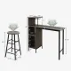 Image 8 for Барный стол со стульями Costway Bistro с держателем винных бокалов коричневый