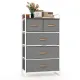 Image 4 for Комод-органайзер тканинний Costway Fabric Tower на металевому каркасі на 5 шухляд лофт сірий