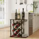 Image 3 for Стелаж винний Costway Compact Beverage Bar 6 дерев'яний з тримачем для келихів