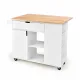 Image 6 for Кухонный остров Costway Multi-Storage Kitchen на колесах с раскладной столешницей белый