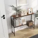 Image 6 for Стол-консоль Costway Asymmetric с асимметричными полками коричневый