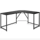Image 7 for Комп'ютерний стіл Costway Rubin L-подібний в стилі Loft чорний