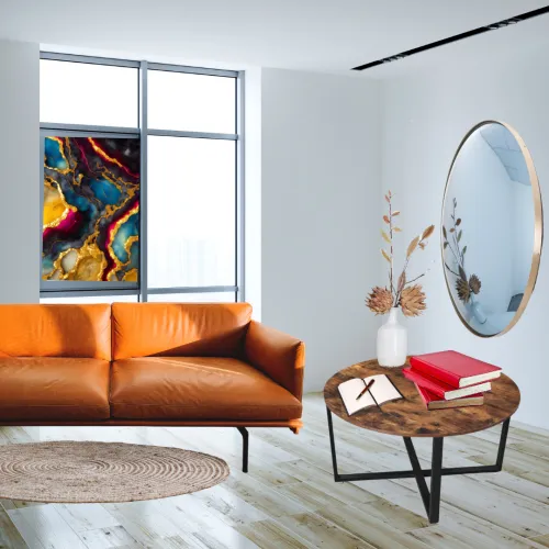 Круглий столик в стилі лофт: