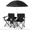 Комплект раскладных стульев Costway Parma с зонтом черный