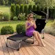 Image 6 for Шезлонг лежак садовый Outtec Lumia раскладной с козырьком черный